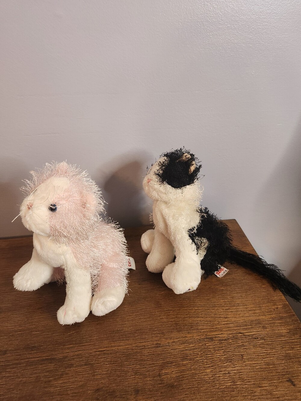 GANZ Black & White Plush Kitten/Cats Pair No Codes